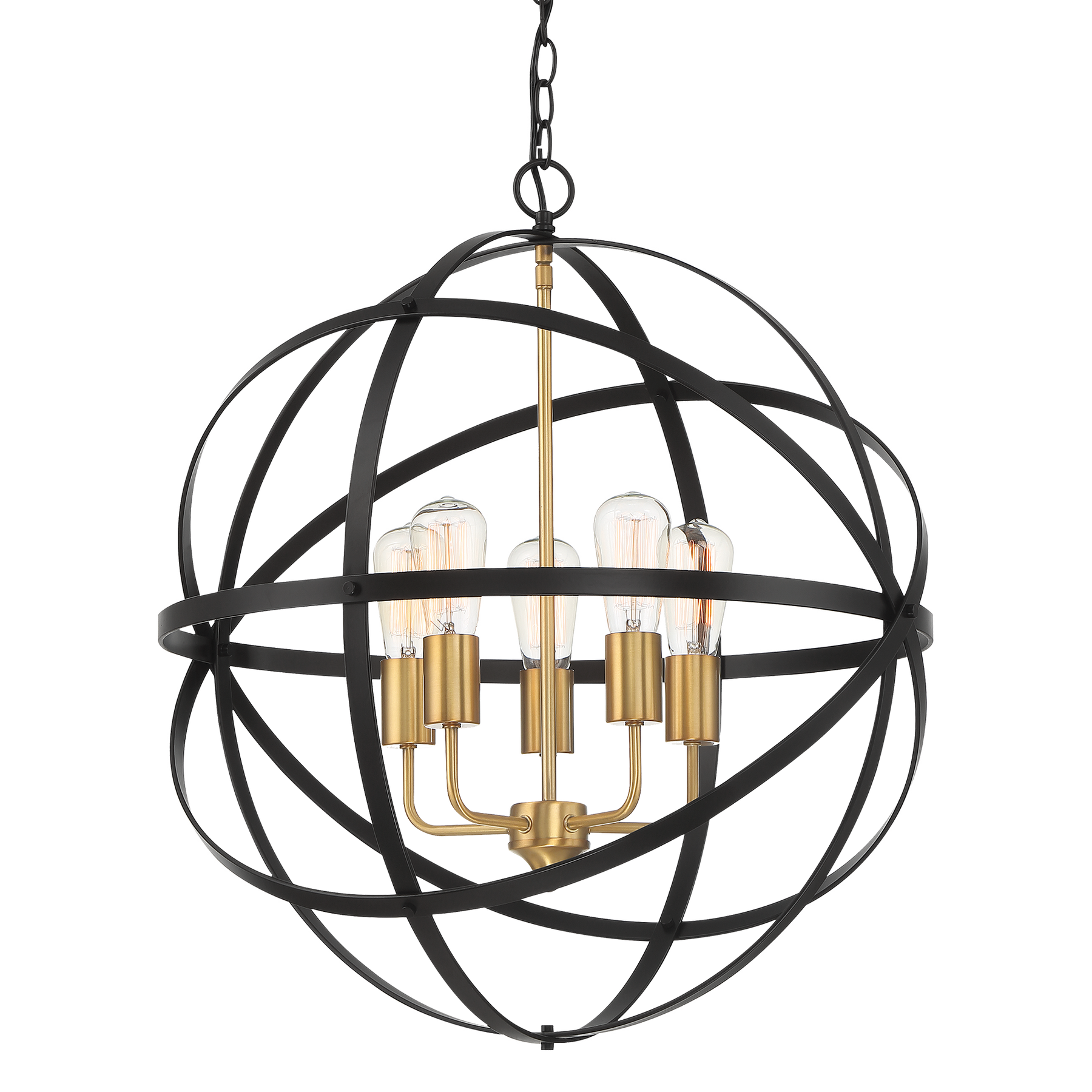Apollo P3 BRZ/GLD 3 Light E27 40cm Orb Pendant Bronze Gold