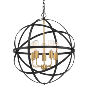 Apollo P5 BRZ/GLD 5 Light E27 60cm Orb Pendant Bronze Gold