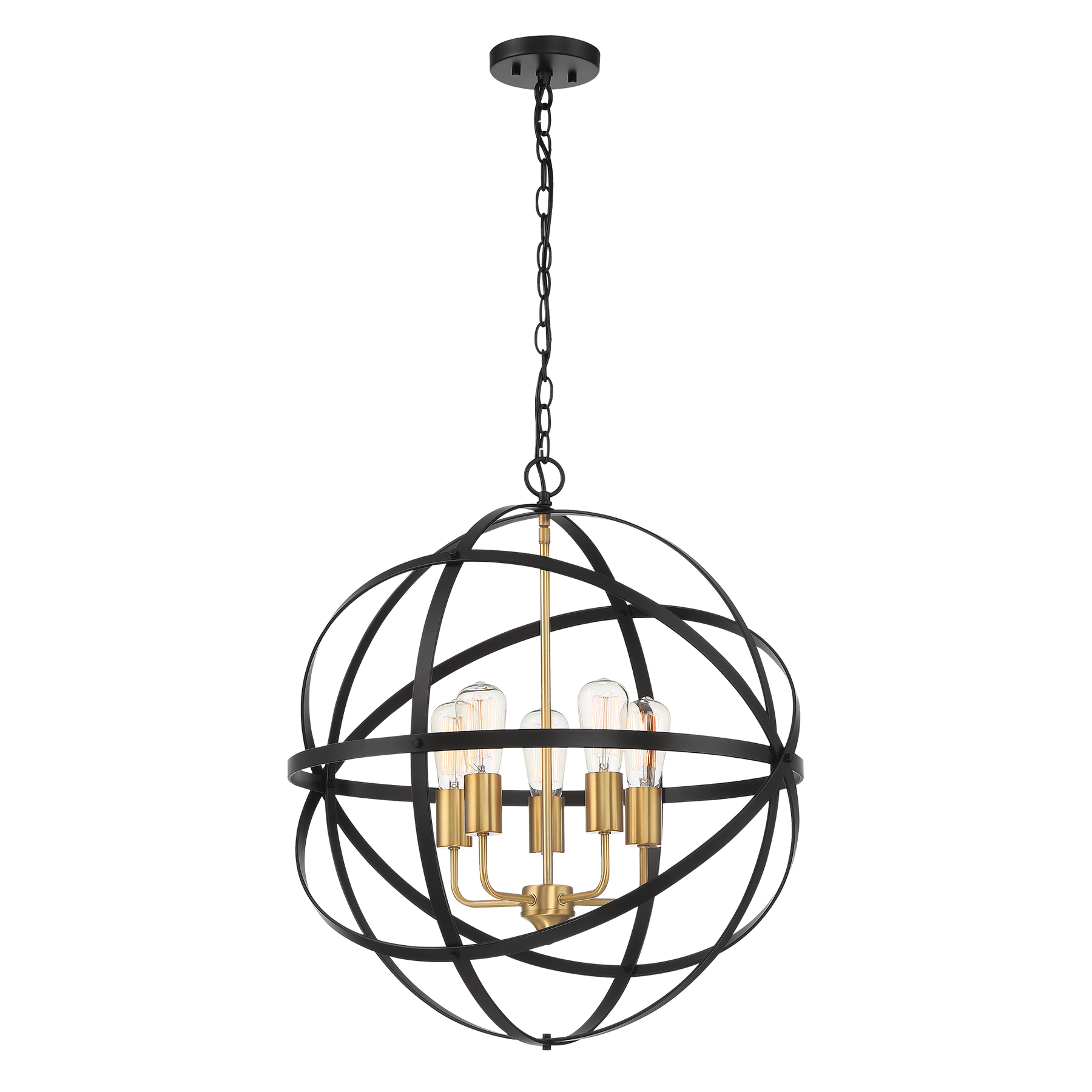 Apollo P3 BRZ/GLD 3 Light E27 40cm Orb Pendant Bronze Gold