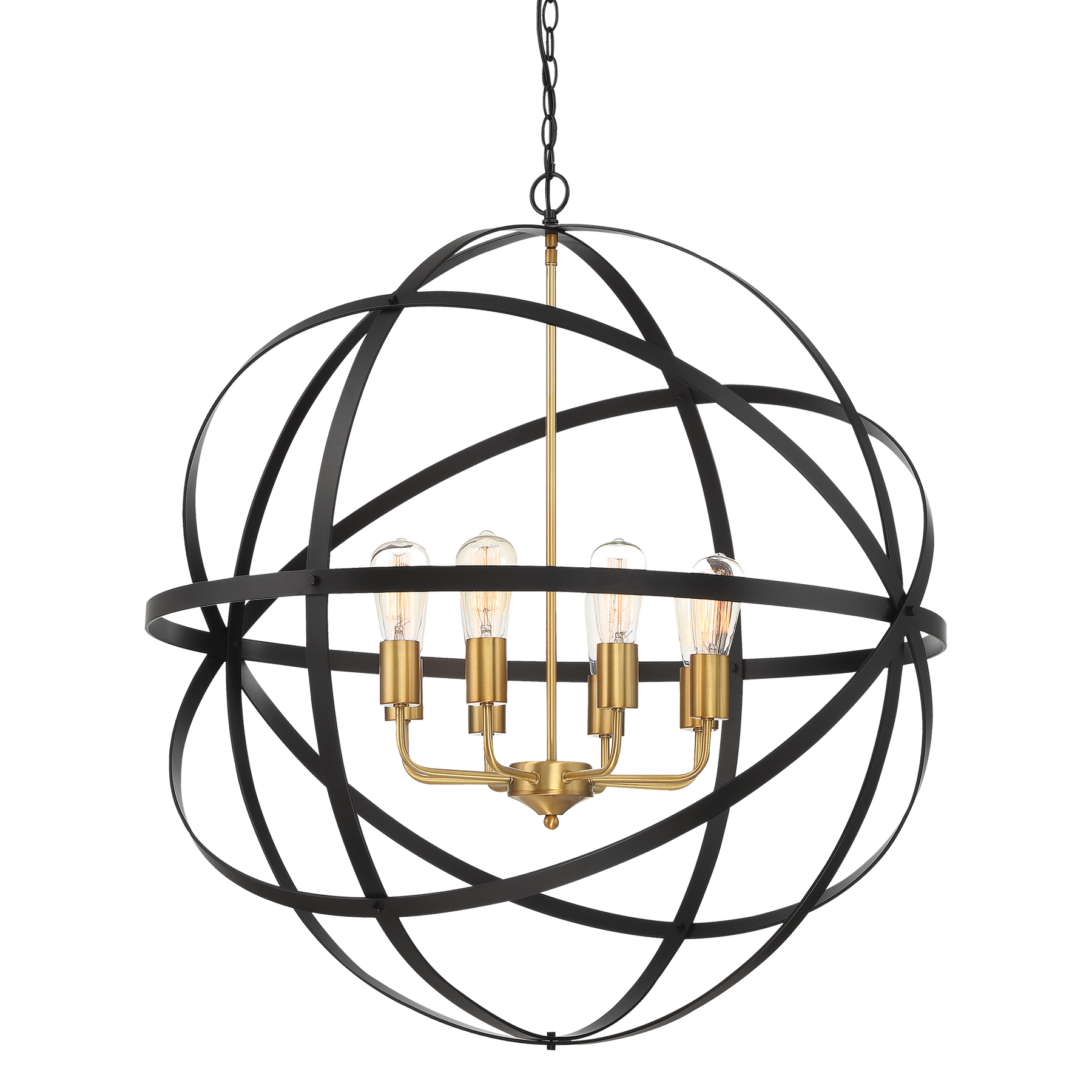 Apollo P3 BRZ/GLD 3 Light E27 40cm Orb Pendant Bronze Gold