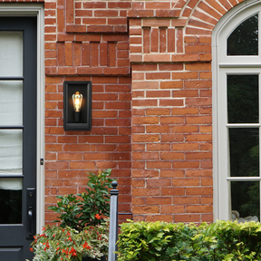 Kent Blk 1 Light E27 Brass Flush Wall Exterior