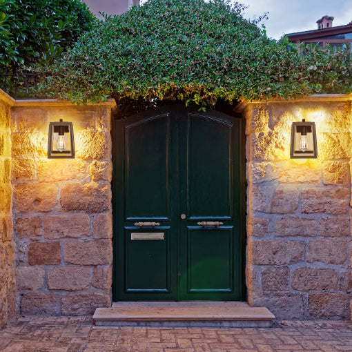 London Blk E27 Brass Wall Bracket Exterior
