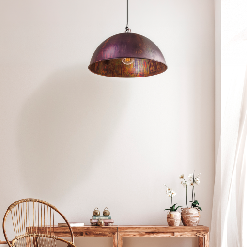 Kingston 1 Light Small 35CM E27 Dome Pendant Acid Copper Wash