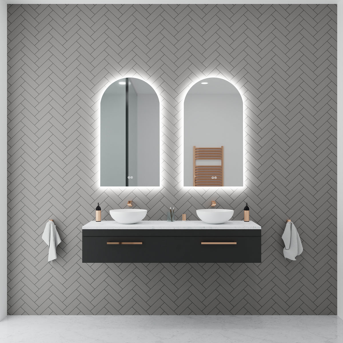 AURA S Arch LED Backlit Bathroom Mirror