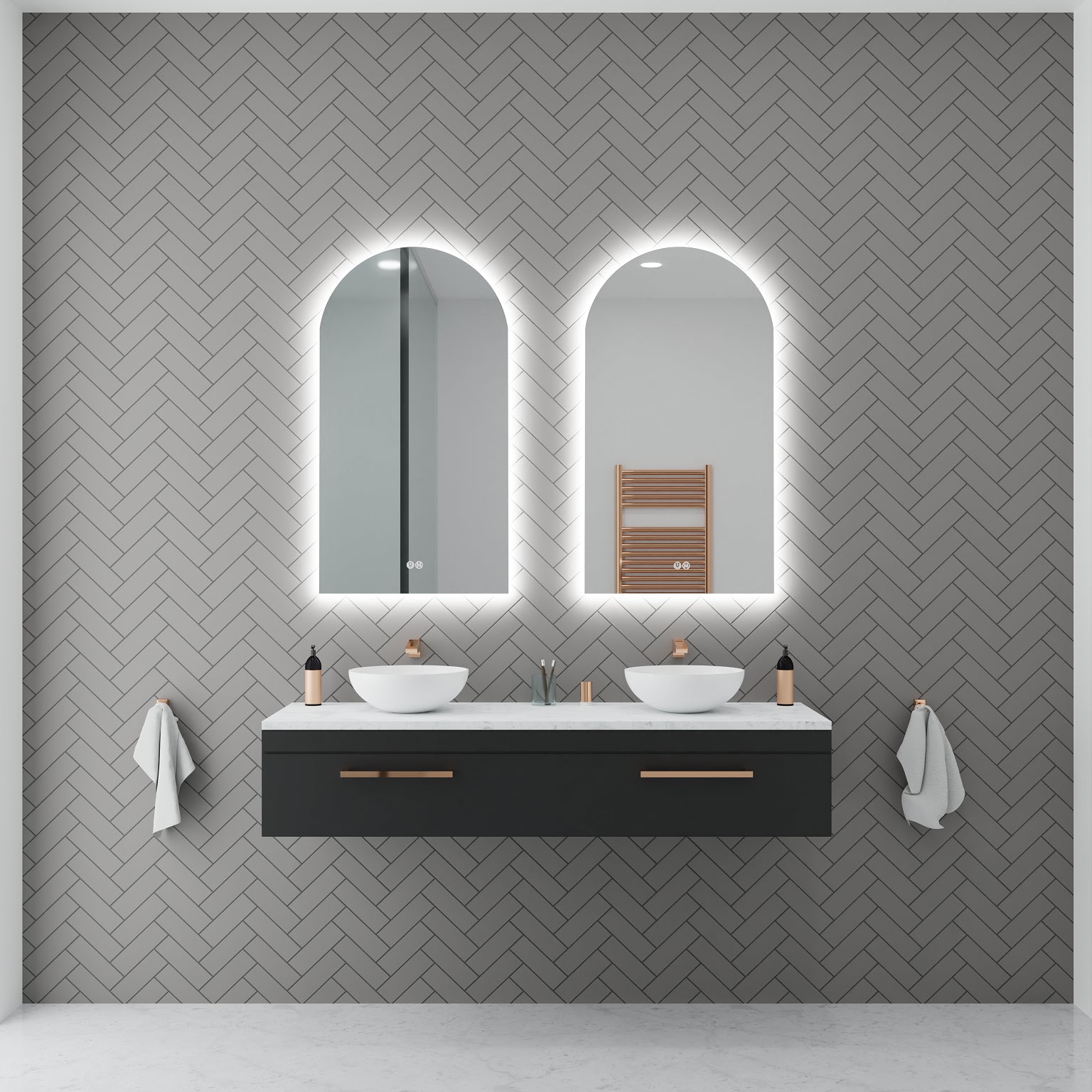 AURA S Arch LED Backlit Bathroom Mirror