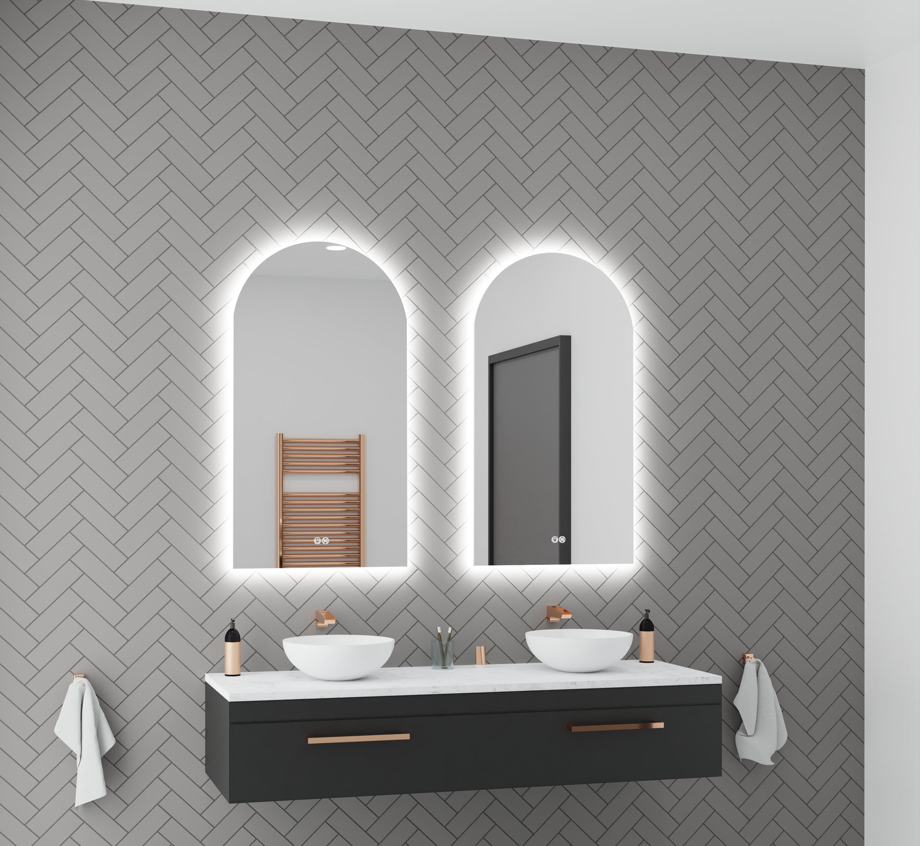 AURA S Arch LED Backlit Bathroom Mirror