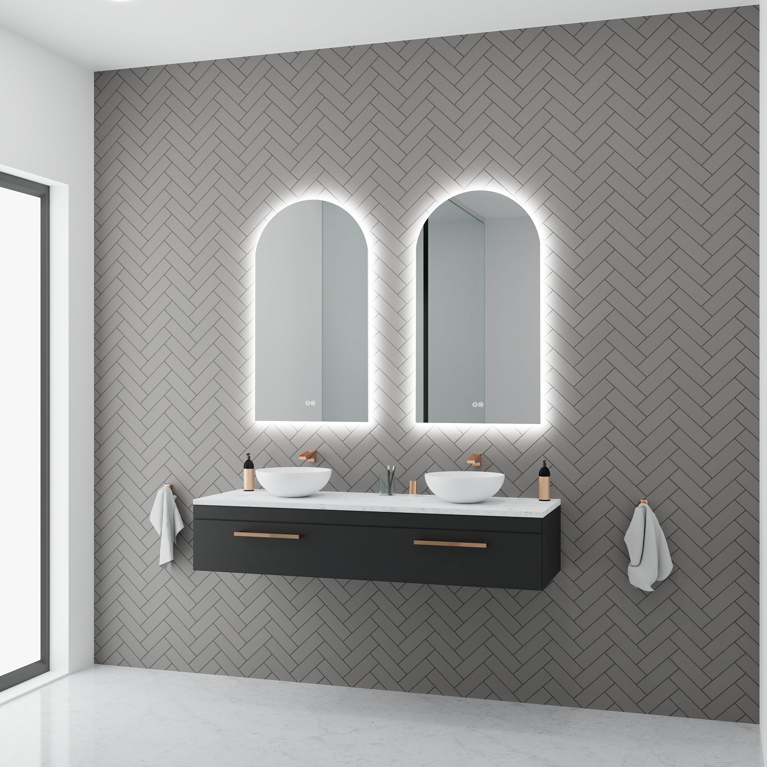 AURA S Arch LED Backlit Bathroom Mirror
