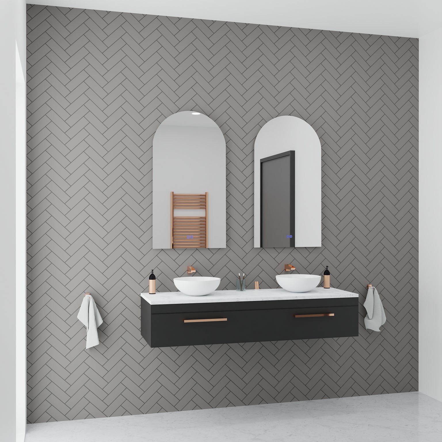 AURA S Arch LED Backlit Bathroom Mirror