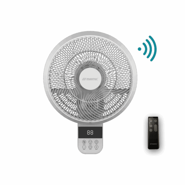 Avalon 350mm 14" 10 Speed Remote & WIFI 70W DC Wall Fan With 8hr Timer White