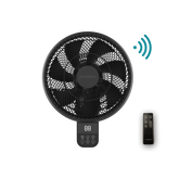 Avalon 350mm 14" 10 Speed Remote & WIFI 70W DC Wall Fan With 8hr Timer Black