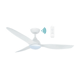 Avoca DC 1220mm 3 ABS Blade WIFI & Remote Control Ceiling Fan with Variable Dim 20w CCT LED Light Matt White