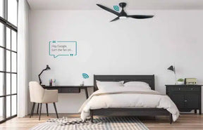 Avoca DC 1220mm 3 ABS Blade WIFI & Remote Control Ceiling Fan with Variable Dim 20w CCT LED Light Matt Black