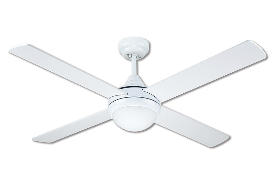 Azure AC 122cm (48") White Timber 2x E27 Light Ceiling Fan