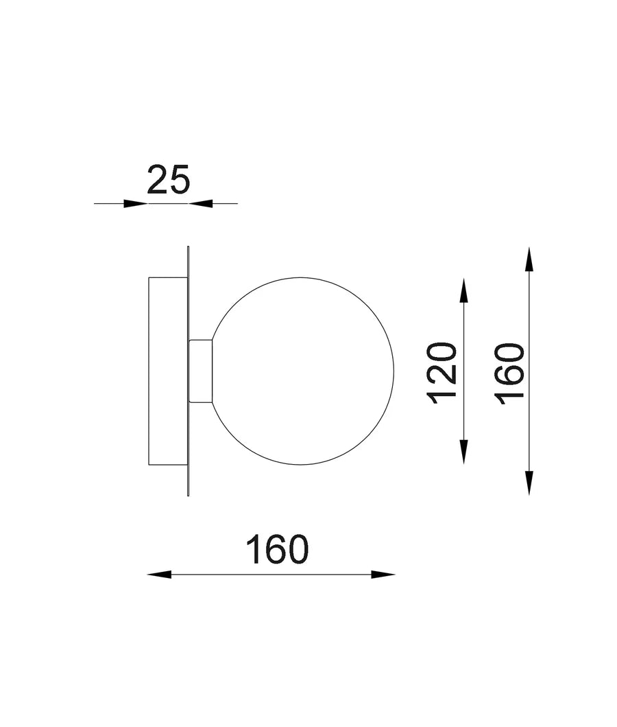 BALLE Interior Round Opal Diffuser with Round Base Wall Lights