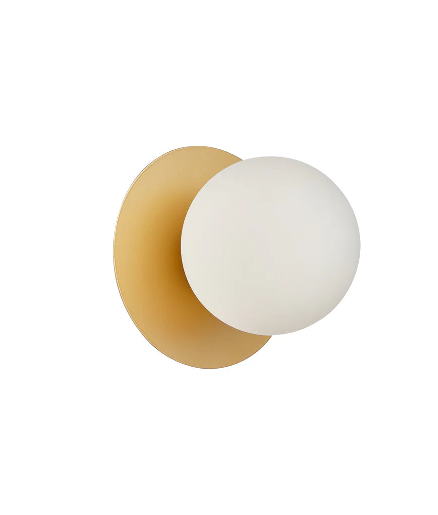 BALLE Interior Round Opal Diffuser with Round Base Wall Lights