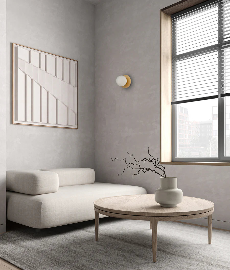 BALLE Interior Round Opal Diffuser with Round Base Wall Lights