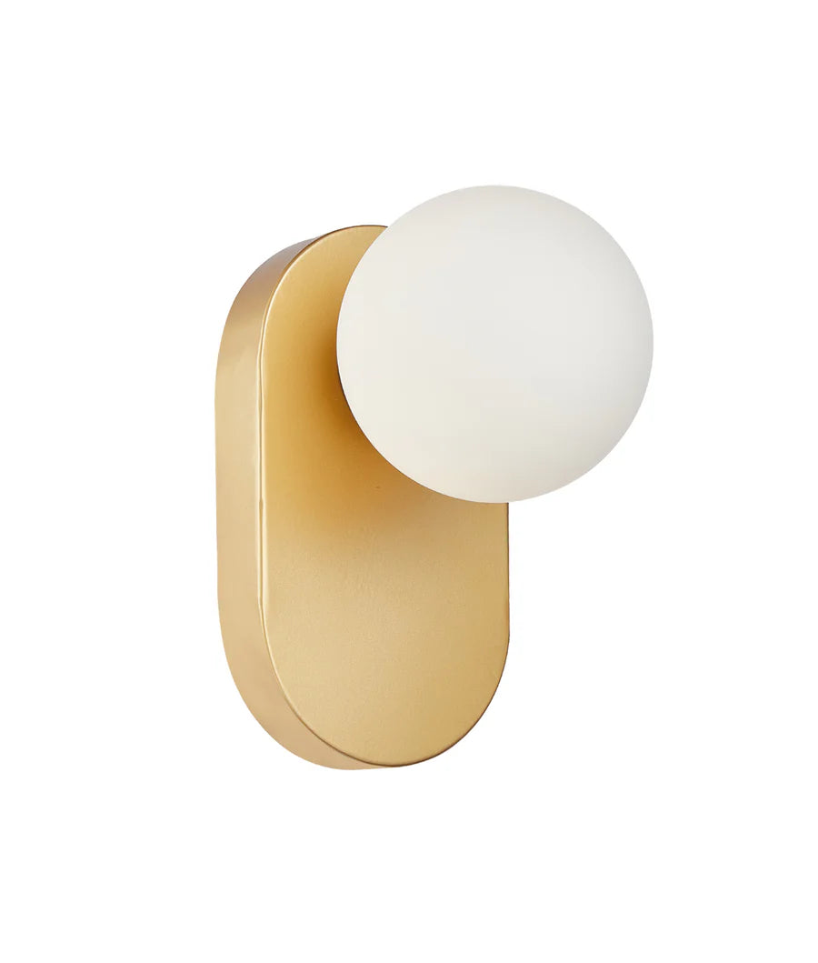 BALLE Interior Round Opal Diffuser with Oblong Base Wall Lights