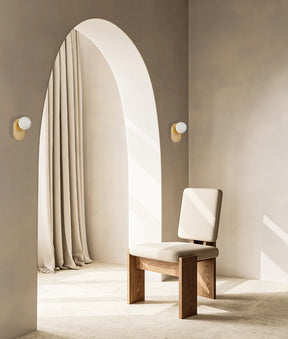 BALLE Interior Round Opal Diffuser with Oblong Base Wall Lights