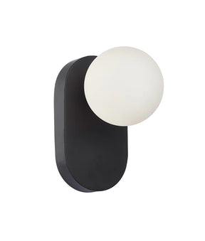 BALLE Interior Round Opal Diffuser with Oblong Base Wall Lights