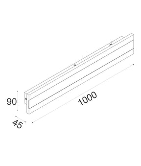 BANDA LED Tri-CCT Rectangular with Frosted Diffuser Wall Lights IP65