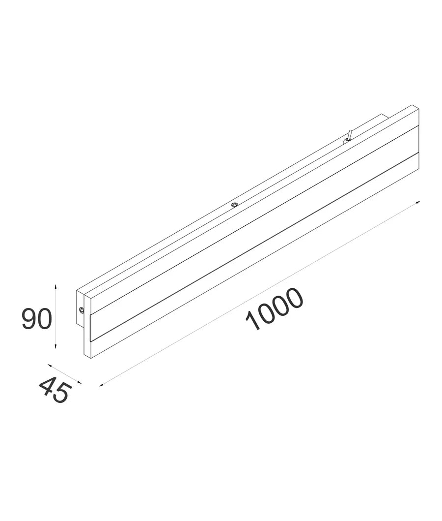 BANDA LED Tri-CCT Rectangular with Frosted Diffuser Wall Lights IP65