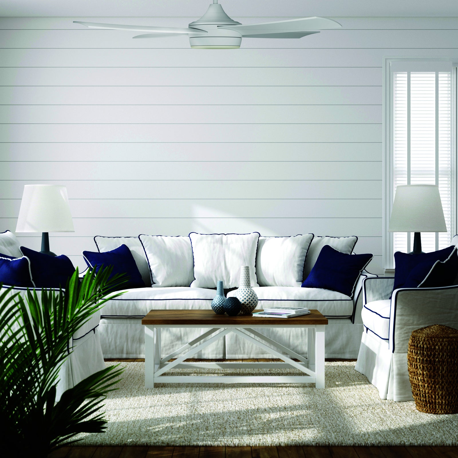 Breeze Silent DC 48" White All ABS (Optional Light Kit)