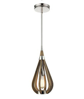 BONITO: Rustic Small Taupe / Winter Moss Wood Tear Drop Pendant Light