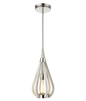 BONITO: Rustic Small Taupe / Winter Moss Wood Tear Drop Pendant Light