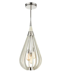 BONITO: Rustic Medium Taupe / Winter Moss Wood Tear Drop Pendant Light