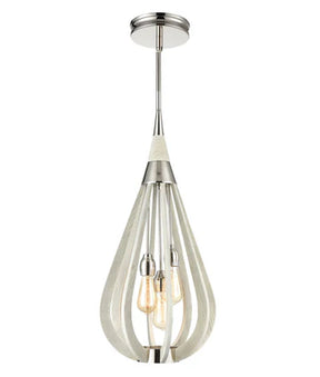 BONITO: Rustic Medium Taupe / Winter Moss Wood Tear Drop Pendant Light