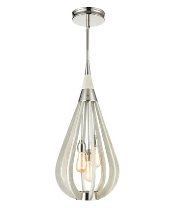 BONITO: Rustic Medium Taupe / Winter Moss Wood Tear Drop Pendant Light