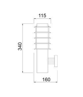 BORDA Exterior E27 Surface Mounted Louvred Wall Light IP44