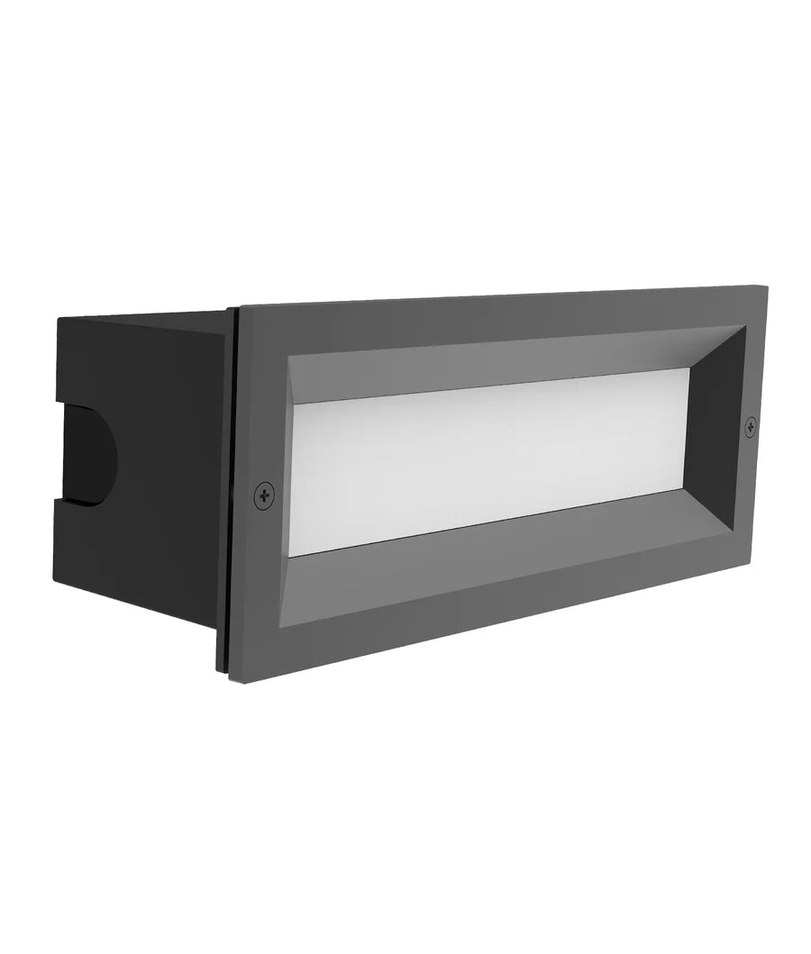 BRICKTRI Exterior LED Tri-CCT Recessed Rectangular Frosted Diffuser Wall / Brick Lights IP65