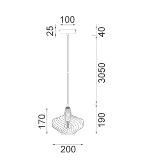 CAMPANA: Interior Wine Glass Shape Ribbed Pendant Lights