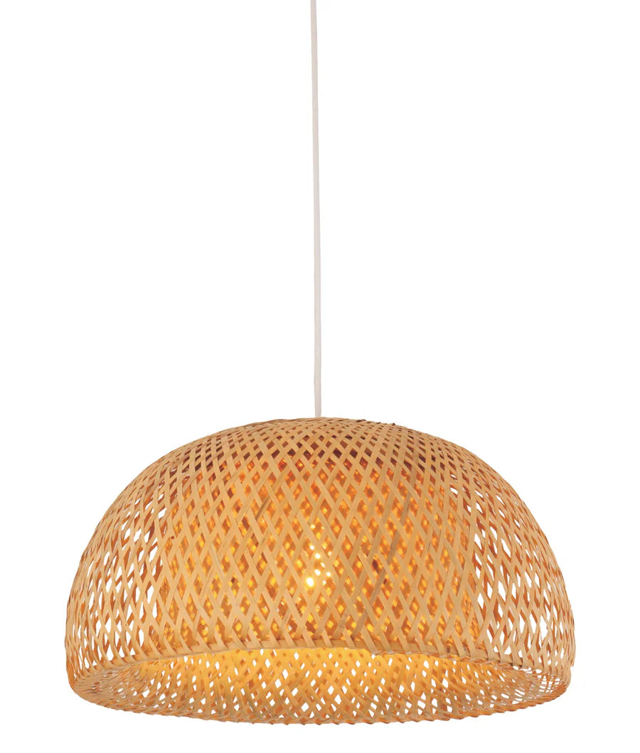 CANASTA: Bohemian Interior Large Natural Bamboo Finish Pendant Light
