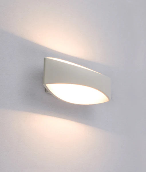 CANNES City Series LED Interior Matte White Curved Up/Down Wall Light