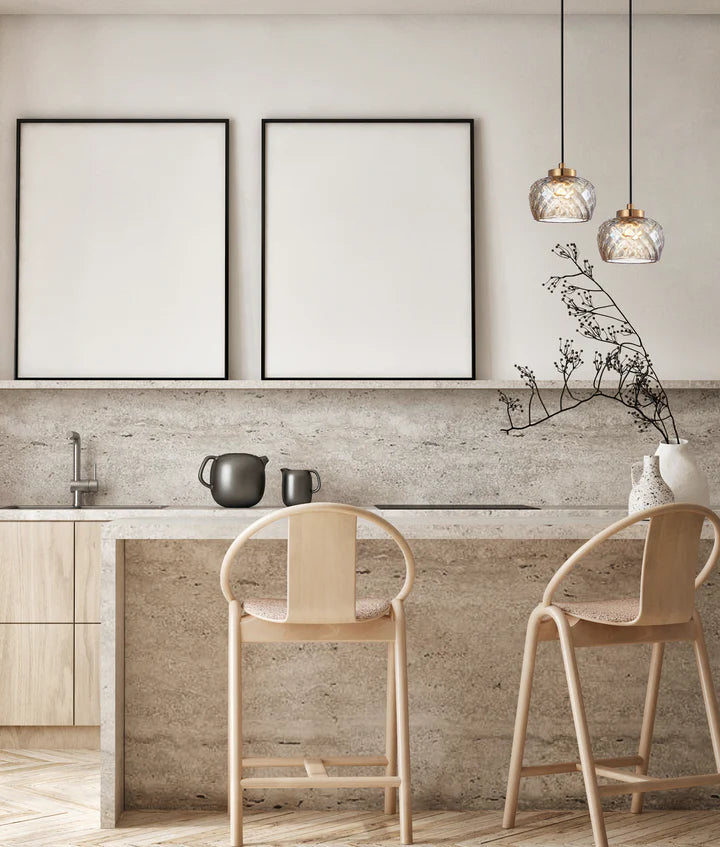 CARAMELLE: Interior LED Tri-CCT Glass with Segments Ellipse Pendant Lights