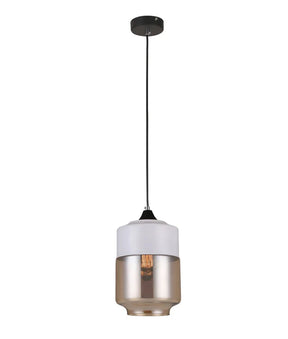CASA: White With Amber Jar Shape Pendant Light