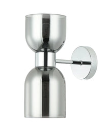 CLESSIDRA Interior Mirror Finish Smokey Black / Opal Glass Ellipse Wall Lights