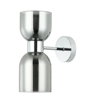 CLESSIDRA Interior Mirror Finish Smokey Black / Opal Glass Ellipse Wall Lights