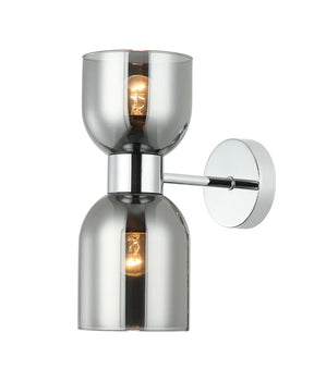 CLESSIDRA Interior Mirror Finish Smokey Black / Opal Glass Ellipse Wall Lights