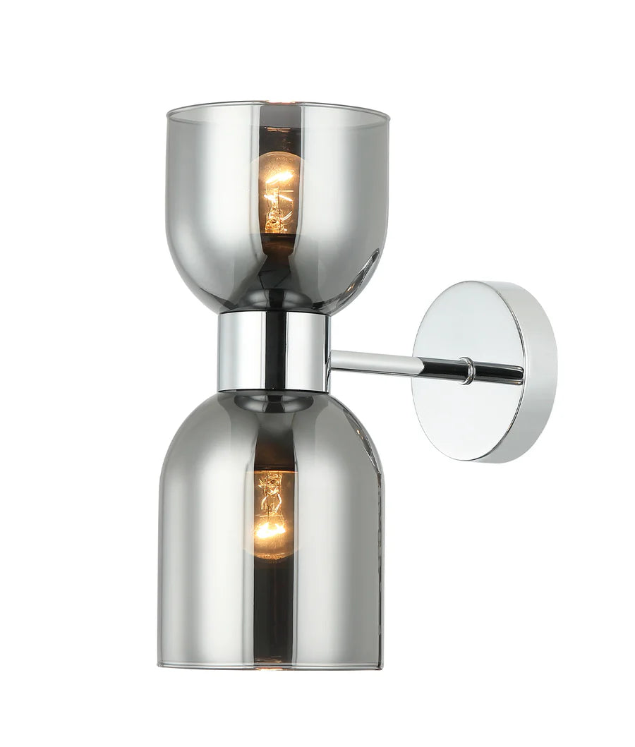 CLESSIDRA Interior Mirror Finish Smokey Black / Opal Glass Ellipse Wall Lights