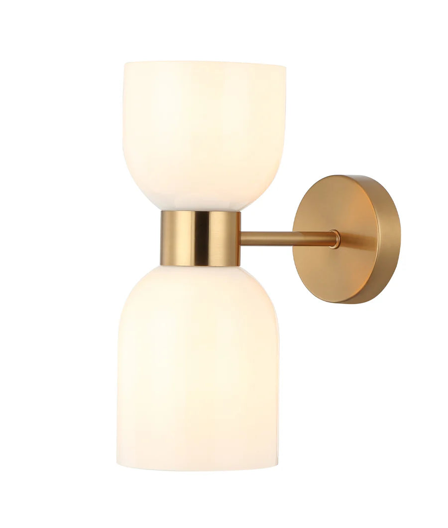 CLESSIDRA Interior Mirror Finish Smokey Black / Opal Glass Ellipse Wall Lights