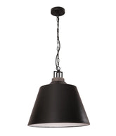 CLOCHE: Interior Metal Shade with Travertine Highlight Bell Shape Pendant Lights