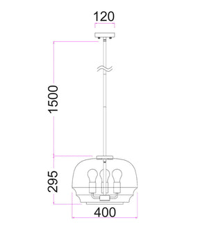 CUAD: Interior Clear Wine Glass Shape Glass Shade Pendant Light