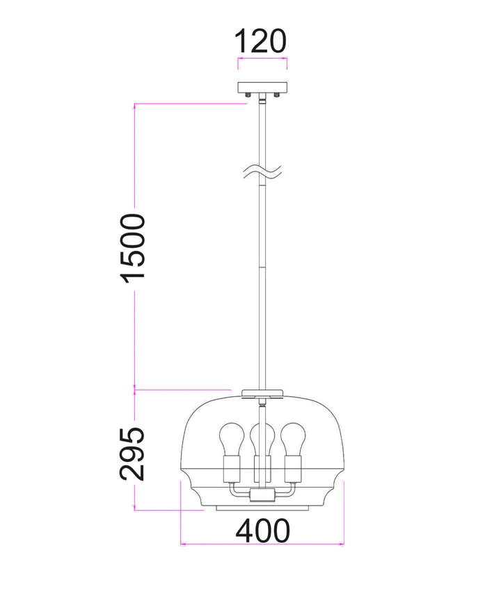 CUAD: Interior Clear Wine Glass Shape Glass Shade Pendant Light