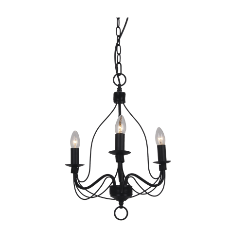Candice P3 BLK 3 Light E14 Pendant
