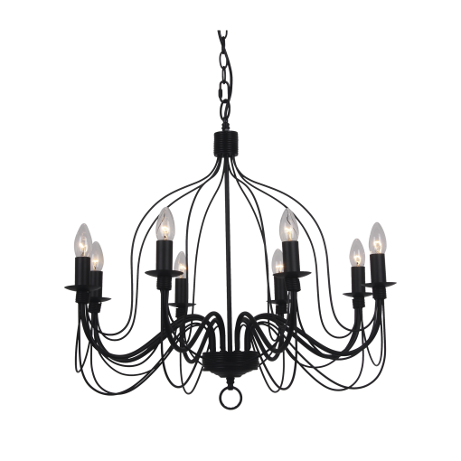 Candice P8 BLK 8 Light E14 Pendant