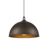 Cassidy 1 Light Large 70cm E27 Dome Pendant Weathered Iron