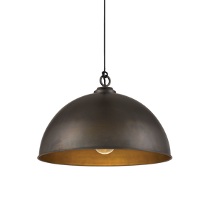 Cassidy 1 Light Large 70cm E27 Dome Pendant Weathered Iron